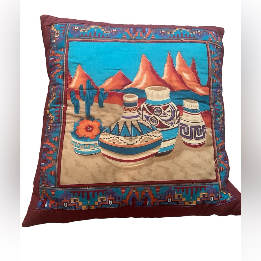 Southwestern Desert Pottery Pillow 16x16”